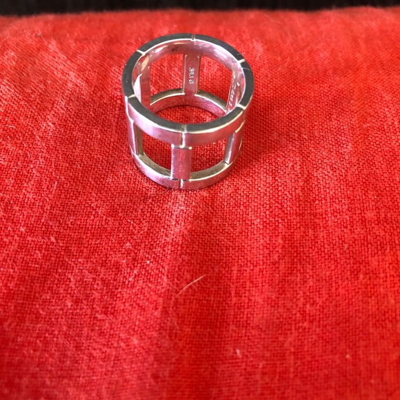 George Jensen Sterling Silver cage/barrel style ring - Picture 3 of 4